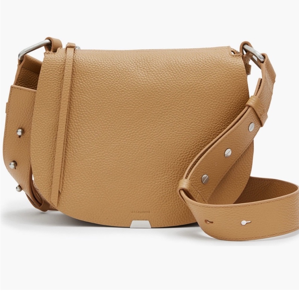 AllSaints Captain Round Leather Crossbody | Palisades Tan | Gently Used